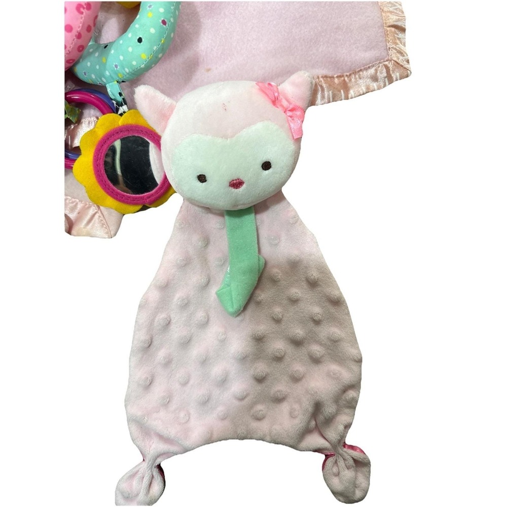 Baby Lovey Lot Blanket Rattle First Snuggie Bunnies Bears Elephant Monkey Pinks - Picture 3 of 9